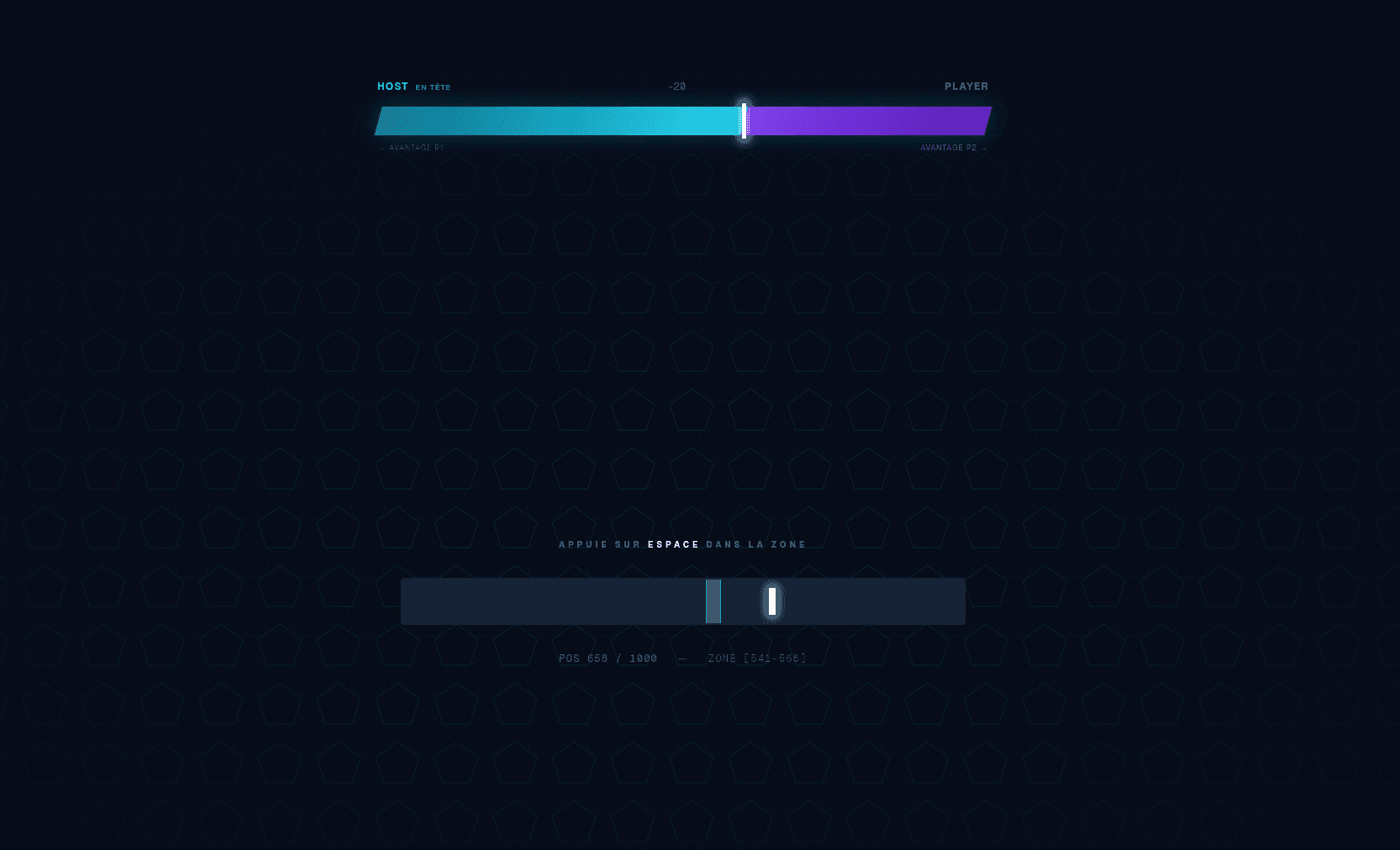 Timing mini-game in progress