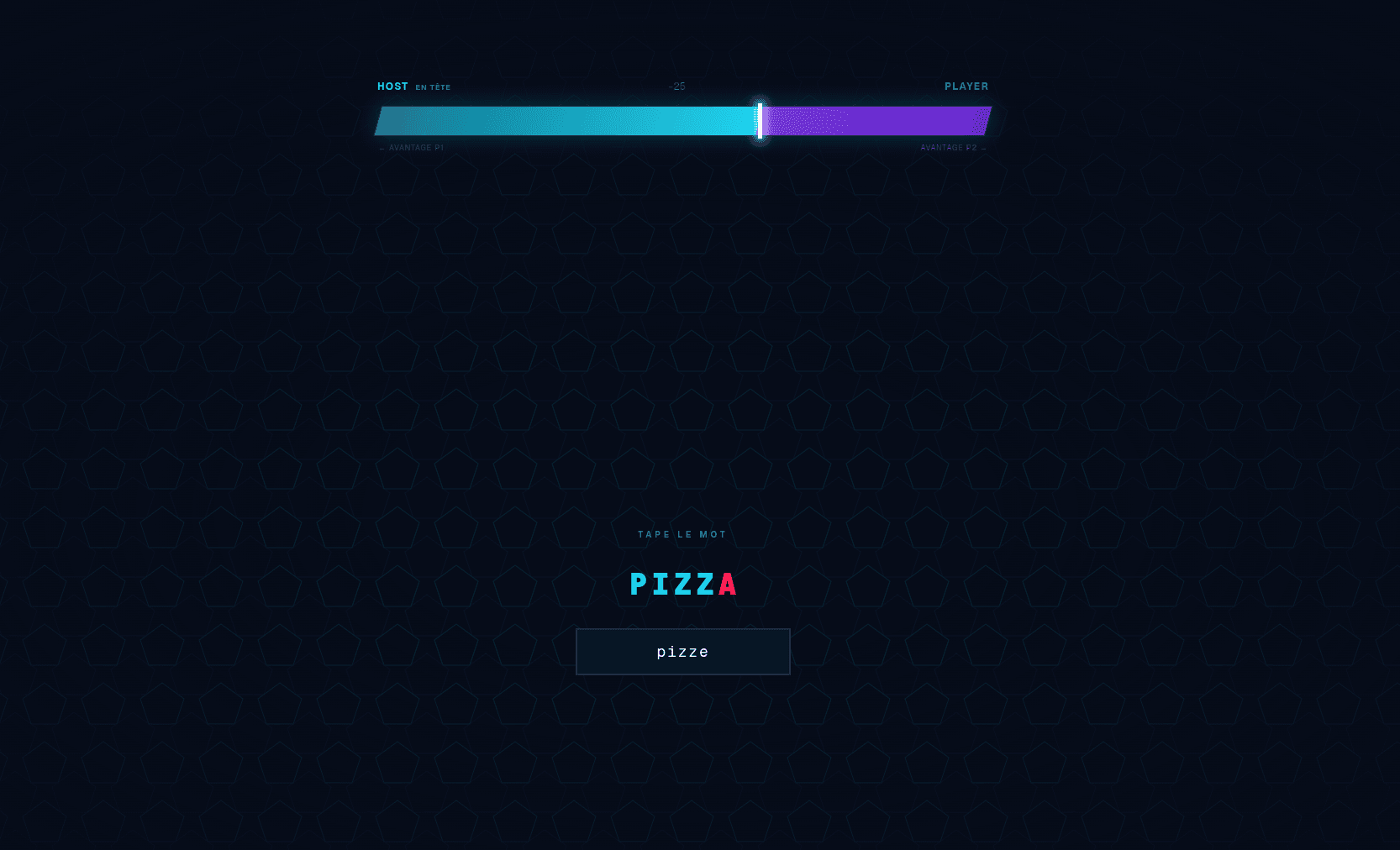 Word mini-game in progress