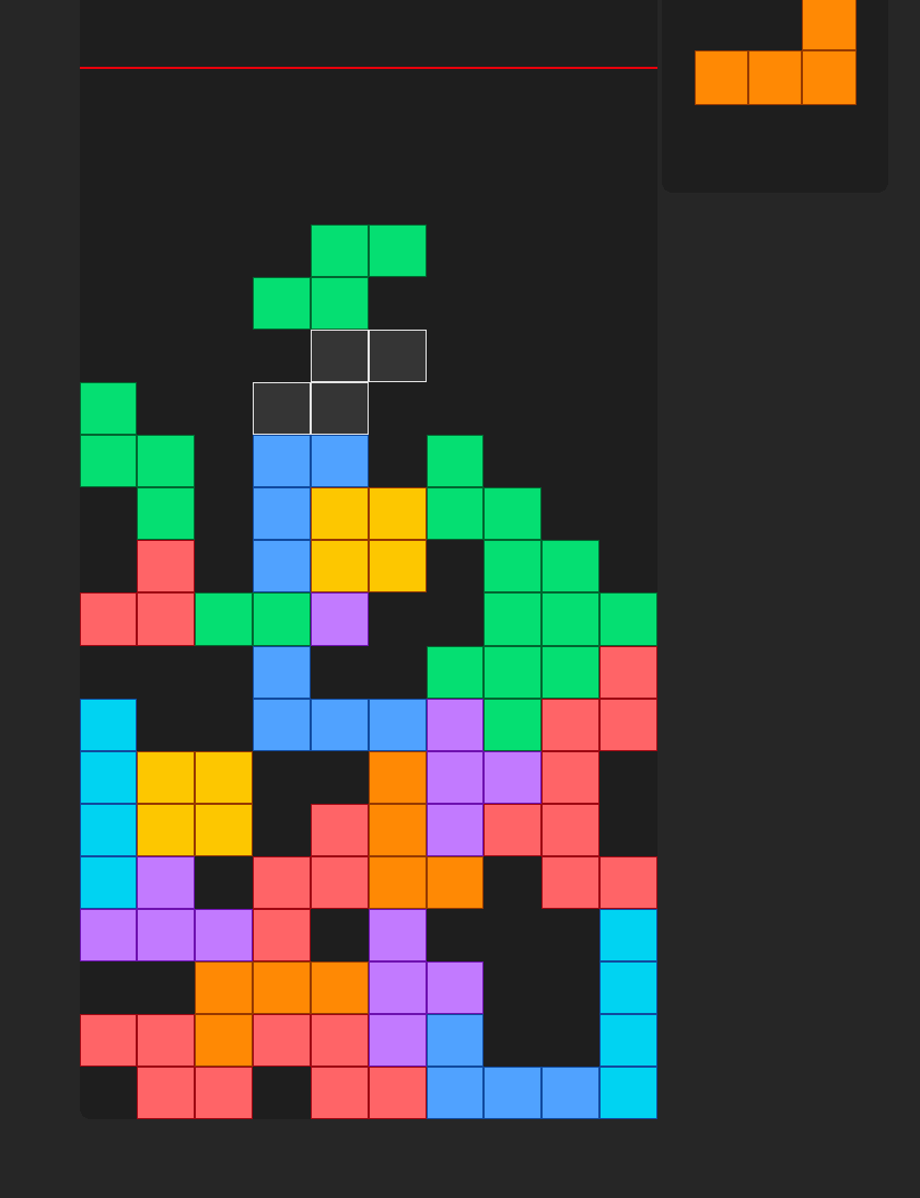 Game board during a match